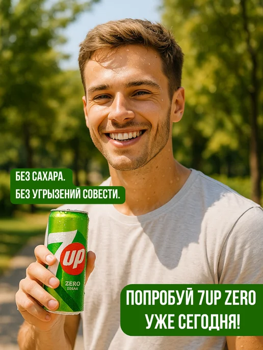 7up Напиток газированный Zero Sugar 12 шт 0,33 без сахара, 12 шт, фото 5