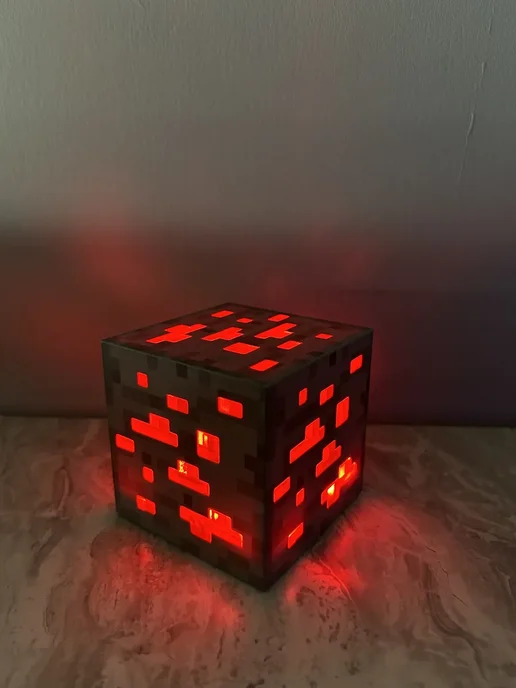 NafaniHome Детский ночник minecraft светильник разноцветный куб, синий, фото 8