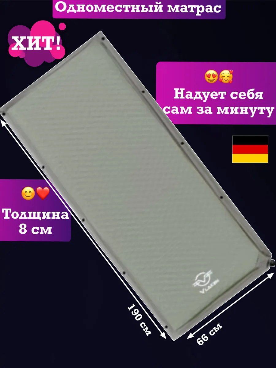 Матрас надувной самонадувающийся туристический коврик