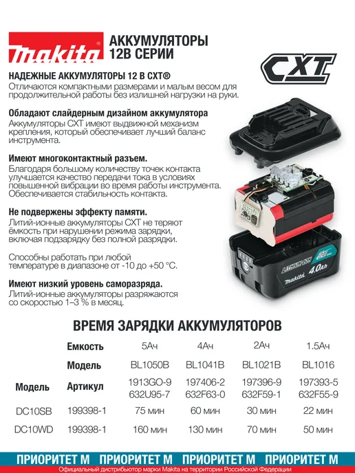 Makita Пила цепная UC100DZ 12В CXT, 10см (без АКБ и З У), голубой, фото 3