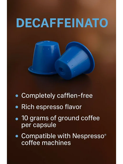 De Roccis Кофе в капсулах для кофемашины Nespresso Decaffeinato 10шт, 10 шт, фото 4