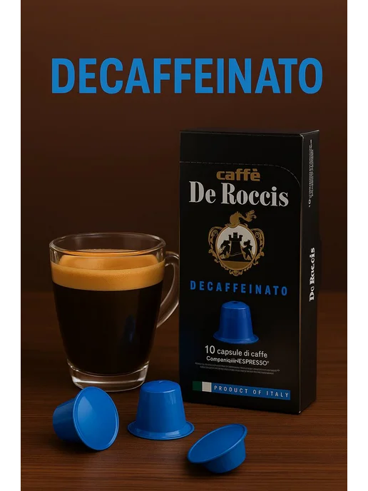 De Roccis Кофе в капсулах для кофемашины Nespresso Decaffeinato 10шт, 10 шт, фото 6