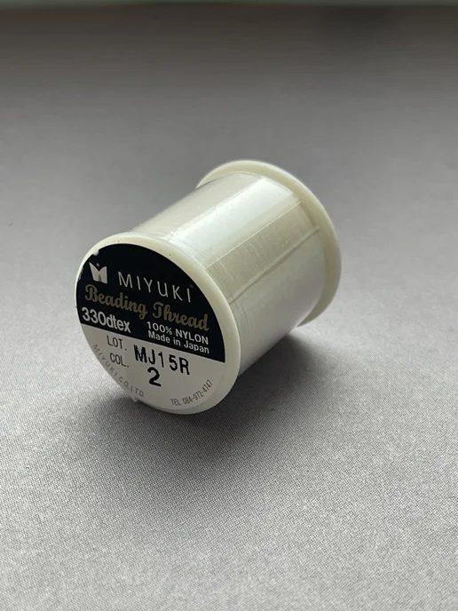 miyuki Нить для бисера Миюки Beading Thread, 50 метров, кремовый 02, 50 м, фото 4