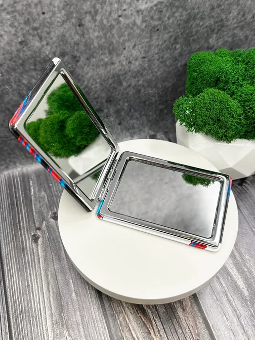 glass reflection Зеркальце для макияжа складное, синий, фото 3