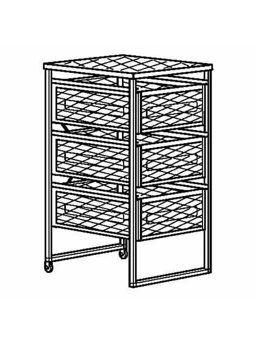IKEA LENNART Тумба с ящиками белая, (00384946), белый, фото 4