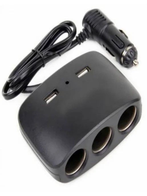 Разветвитель прикуривателя Olesson (3 вых +2USB) авто, вариант