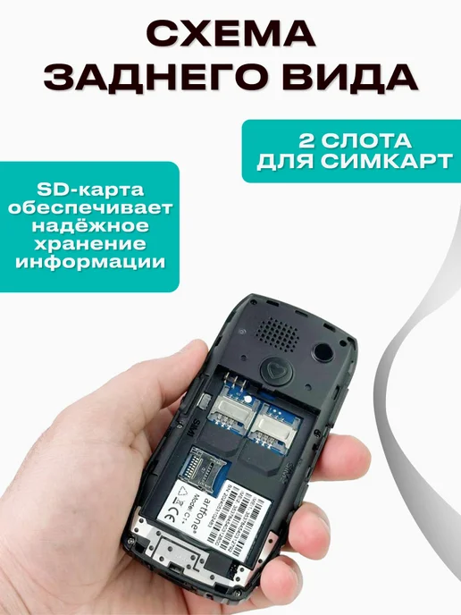 Мобильный кнопочный телефон для пожилых с док-станцией, черный, фото 8