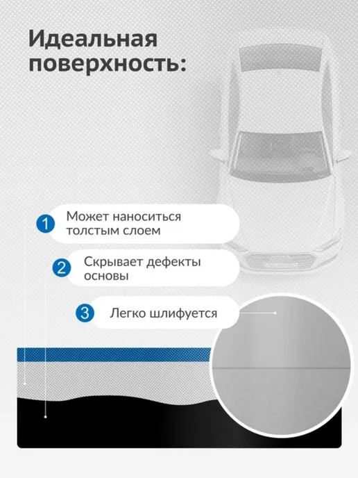 KUDO Грунт-наполнитель акриловый 1К, 520 мл, 520 мл, серый, фото 4