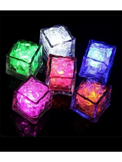 Лю Светящиеся кубики льда LED, многоразовые для напитков, синий, фото 5