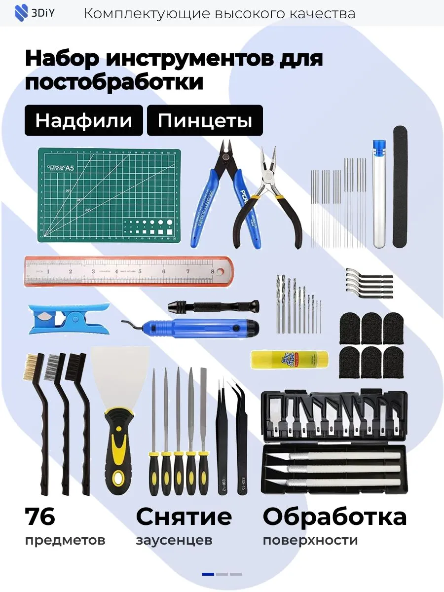 Набор инструментов 76 предметов для постобработки моделей