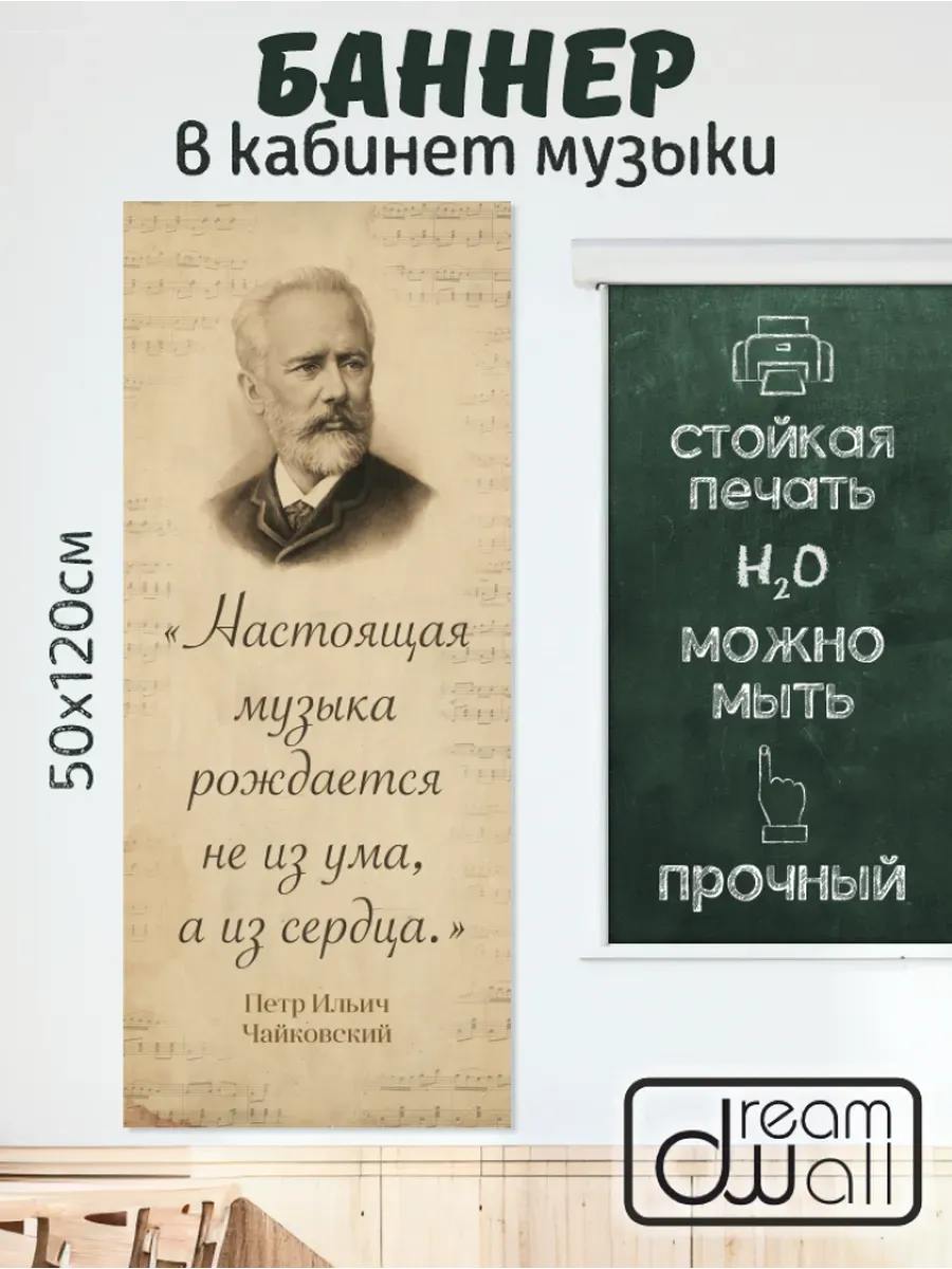 Плакат-баннер для кабинета музыки П.И. Чайковский