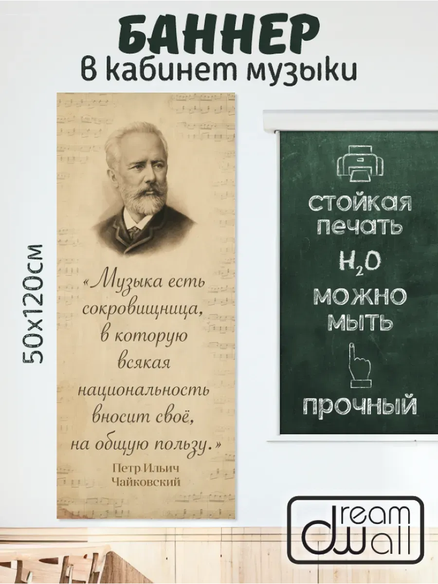 Плакат-баннер для кабинета музыки П.И. Чайковский
