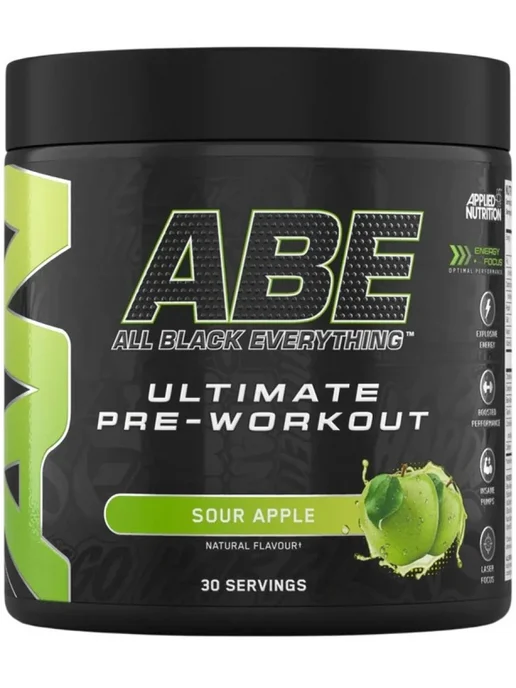 APPLIED NUTRITION Предтреник в порошке ABE - Pre-Workout 375 г, Кислое яблоко, 375 г, фото 3