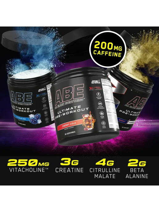 APPLIED NUTRITION Предтреник в порошке ABE - Pre-Workout 375 г, Кислое яблоко, 375 г, фото 5