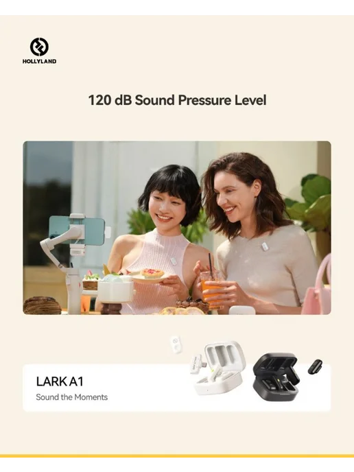 Микрофонная Радиосистема HOLLYLAND LARK A1 DUO, Чёрный, черный, фото 4