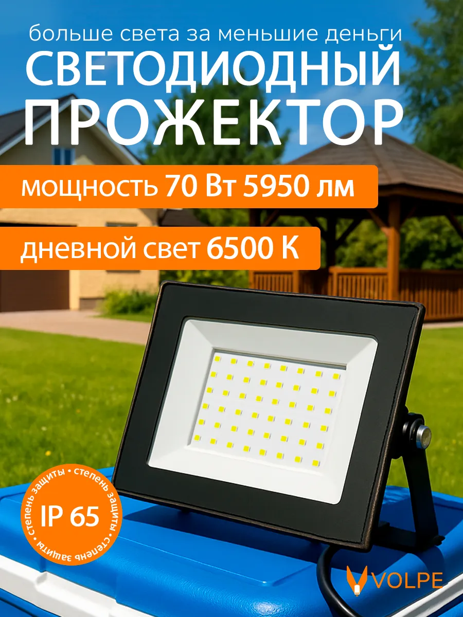 Прожектор светодиодный уличный 70 Вт 6500К IP65