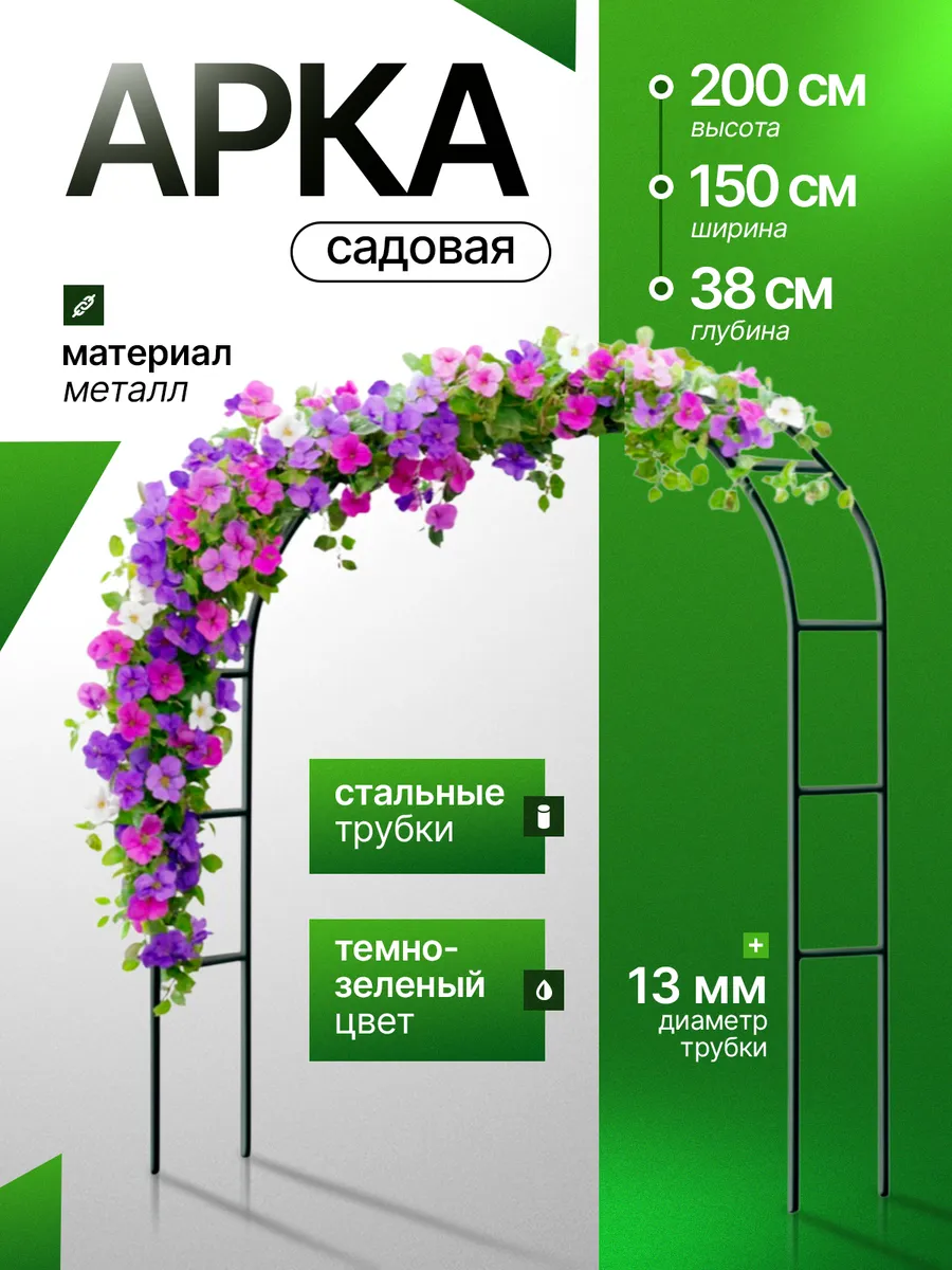 Арка садовая металлическая 200*150 см