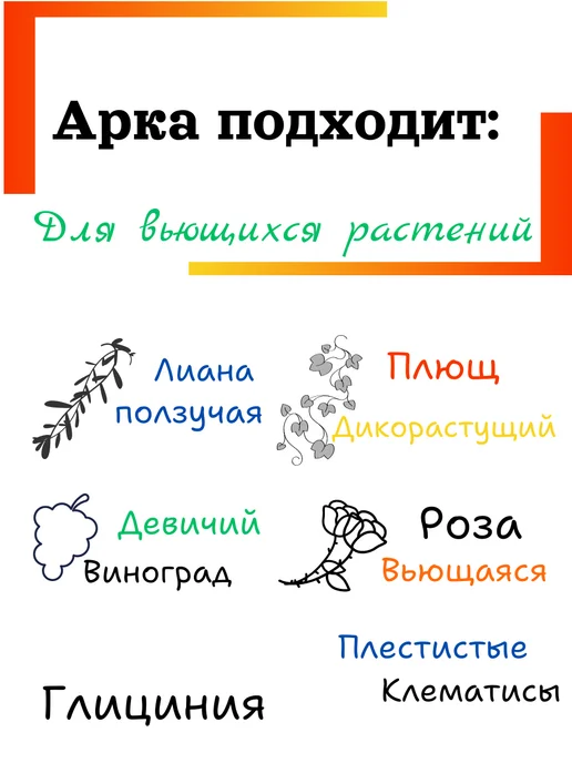 Арка садовая металлическая 200*150 см, 190x190 см, фото 4