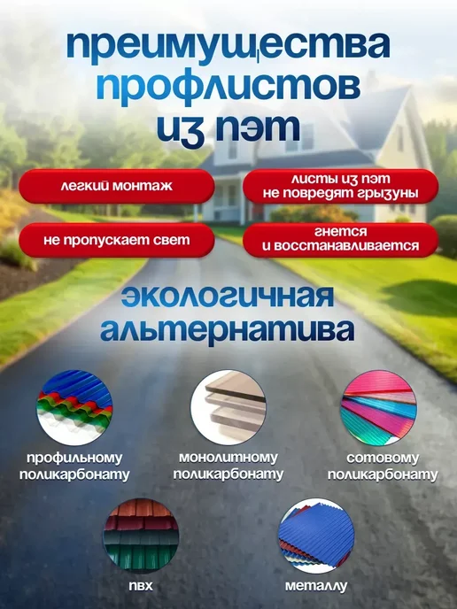 SheRRy miXx Профлист из ПЭТ профнастил пластиковый 15 шт 0.5 мм, 8 шт, фото 2