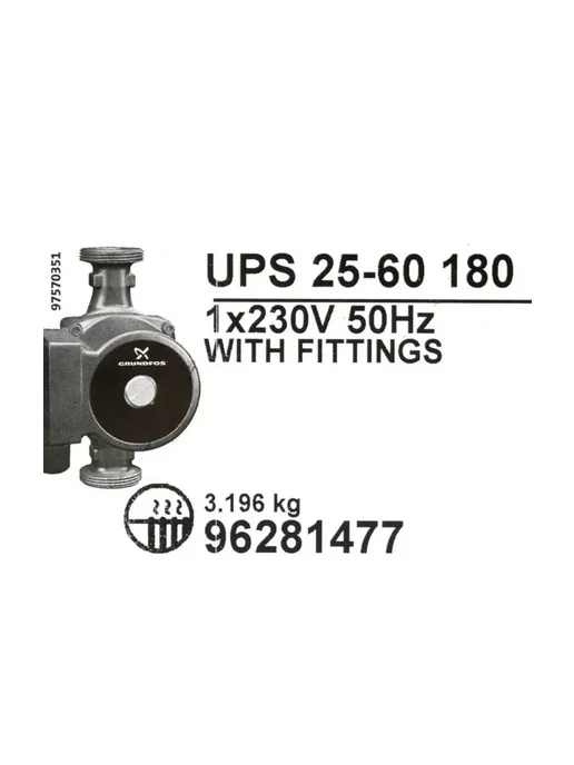 Насос циркуляционный UPS 25 60 180 мм, вариант, фото 2