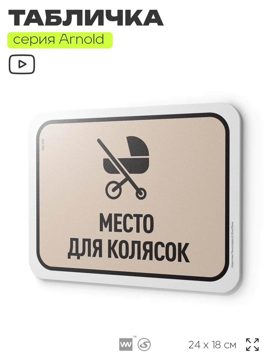 Табличка Место для колясок на дверь стену