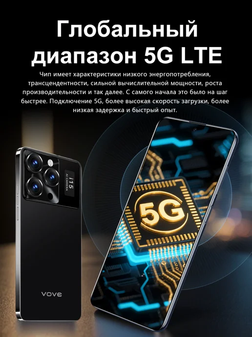 Смартфон VOVE I15promax 16/512 ГБ, синий, фото 5