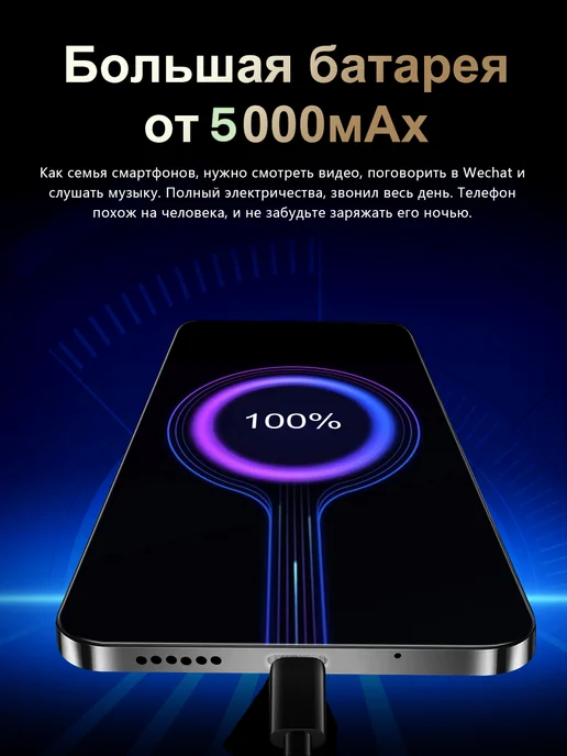 Смартфон VOVE I15promax 16/512 ГБ, синий, фото 6