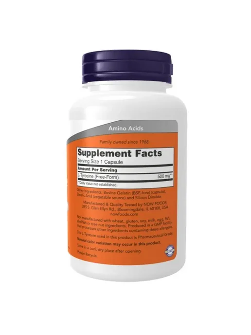 NOW Foods Л Тирозин НАУ Фудс L-tyrosine 500 мг 120 капсул, вариант, фото 2