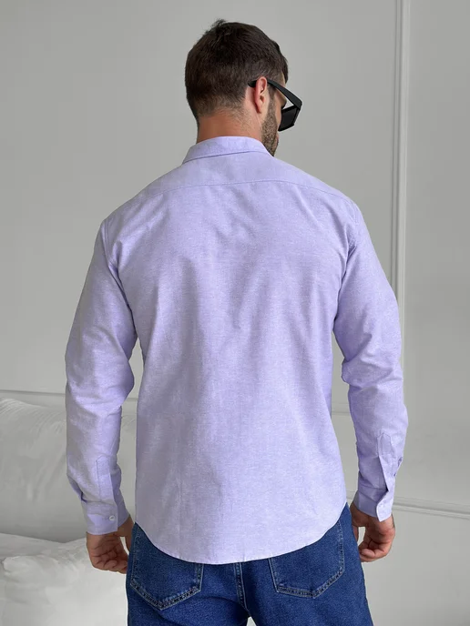 D&U mens Рубашка с длинным рукавом, фиолетовый, фото 5