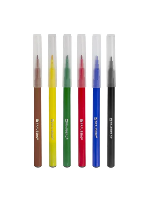 Brauberg Фломастеры "PREMIUM", 6 цветов, классические, 6 цв., фото 2