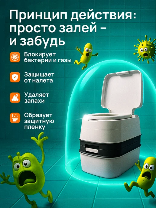 Септизим Жидкость для нижнего и верхнего бачка биотуалета 1 л + 1 л, 3,25 л, 3,25 л, фото 7