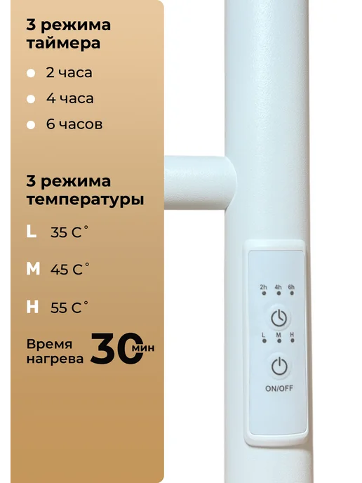 Электрический Полотенцесушитель Черный, белый, фото 2