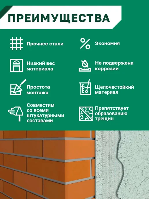 МИАКОМ 165г м2 Сетка штукатурная 5*5 мм "МИАГЛАСС" 1*50 м, 5x5 мм, 165 г, фото 2