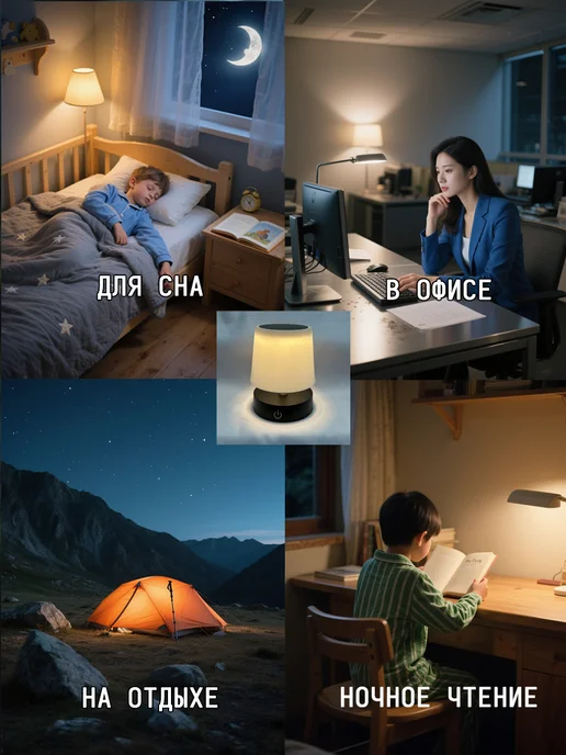 vivacity Ночник настольный,детский светильник с usb кабелем, белый, фото 4