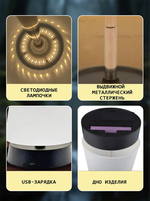 vivacity Ночник настольный,детский светильник с usb кабелем, белый, фото 5