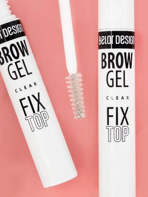 BELOR DESIGN Гель для бровей прозрачный фиксатор Fixtop brow gel, белый, фото 7