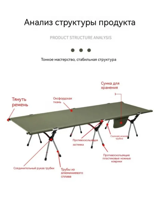 ArmStore-lux Раскладушка-кровать туристическая складная, вариант, фото 8
