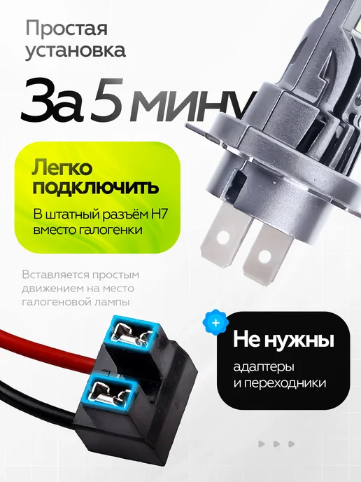 LEDFORMULA Светодиодные лампы h7 автомобильные, 2 шт, фото 4