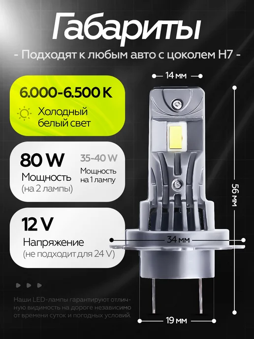 LEDFORMULA Светодиодные лампы h7 автомобильные, 2 шт, фото 8