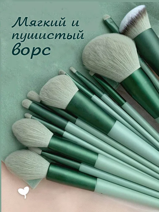 кисти для макияжа Набор кистей для макияжа, зеленый, фото 4