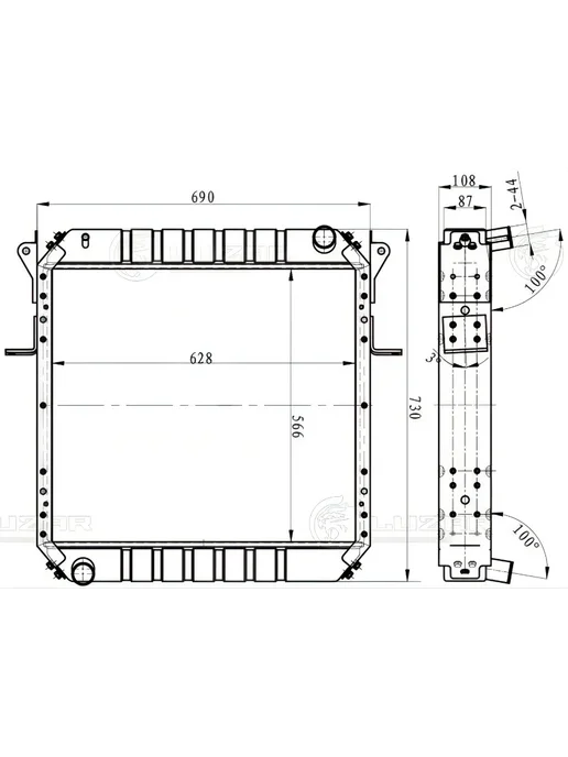 LUZAR Радиатор охлаждения для а м МАЗ 437030 (LRc 12371), вариант, фото 3