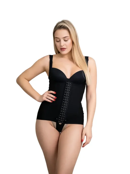 CORSETS Утягивающее корректирующее белье комбидресс черный, черный, фото 7
