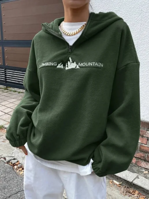 NFS WEAR Худи оверсайз с капюшоном на молнии, зеленый, фото 2