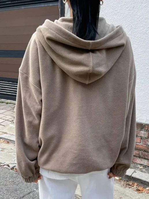 NFS WEAR Худи оверсайз с капюшоном на молнии, коричневый, фото 4