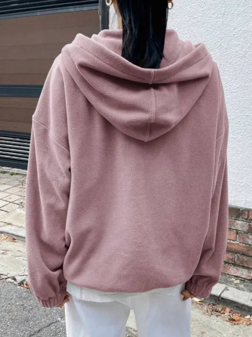 NFS WEAR Худи оверсайз с капюшоном на молнии, розовый, фото 5