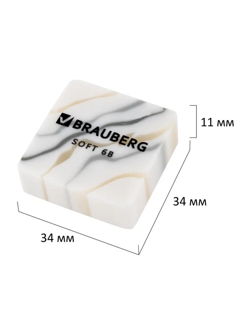 Brauberg Ластик школьный набор 6 штук, стирательная резинка, стерка, вариант, фото 6