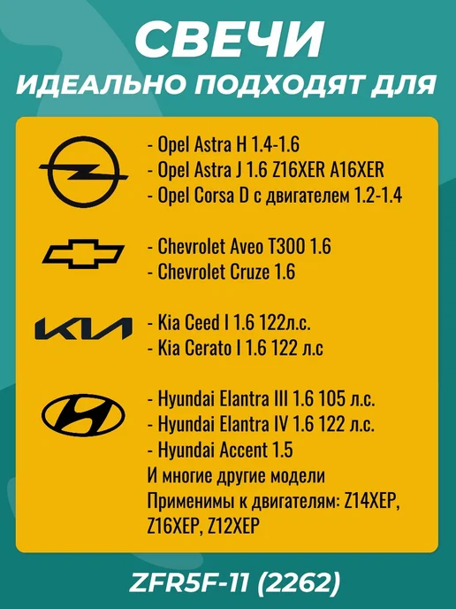 NGK Свечи зажигания для Opel Astra H 1.4 - 1.6 комплект 4шт, 4 шт, фото 2