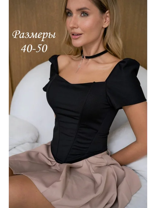 Love of style Топ корсет вечерний на шнуровке, черный