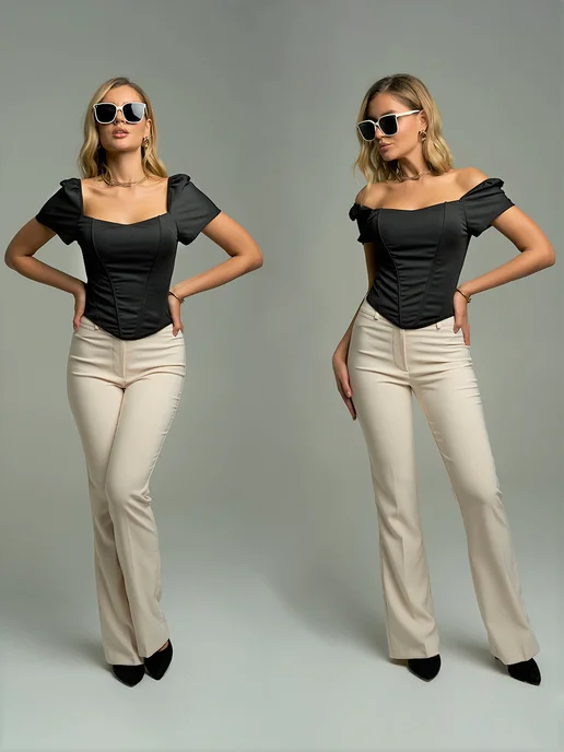 Love of style Топ корсет вечерний на шнуровке, черный, фото 5