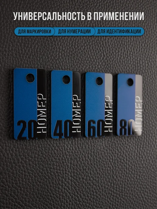 Бирки для ключей с номерами 1-40, бежевый, синий, фото 6